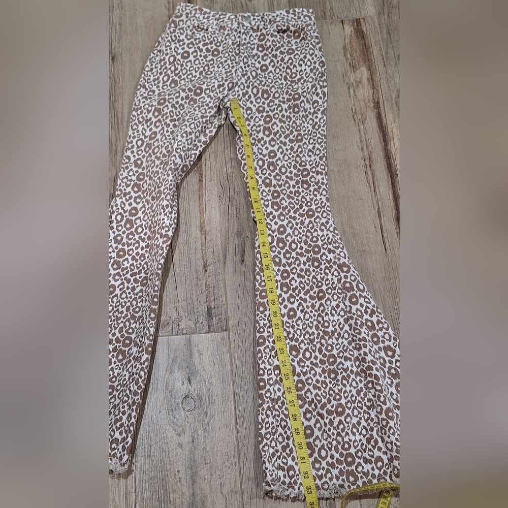 Saints & Hearts Leopard Print Flare Pants Size Small Boho Bell Bottom #1022 - Picture 12 of 12